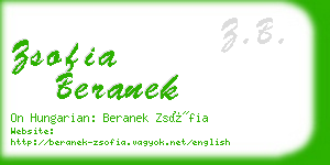 zsofia beranek business card